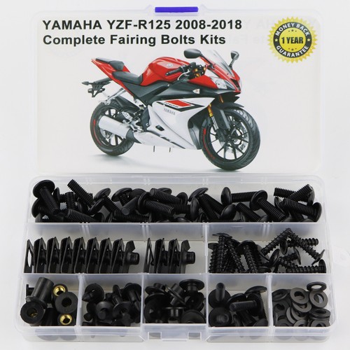Steel Complete Fairing Bolts Screws Fit For Yamaha YZF-R125 08-18 YZF-R125 Black