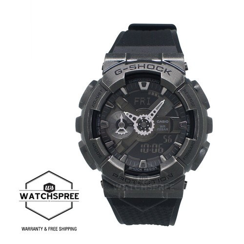 Pre-owned Casio G-shock Gm-110 Textured Black Resin Band Watch Gm110vb-1a Gm-110vb-1a