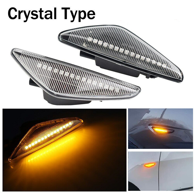 Clear LED Fender Side Marker Light Turn Signal For BMW X3 F25 X5 X6 E70 E71 E72