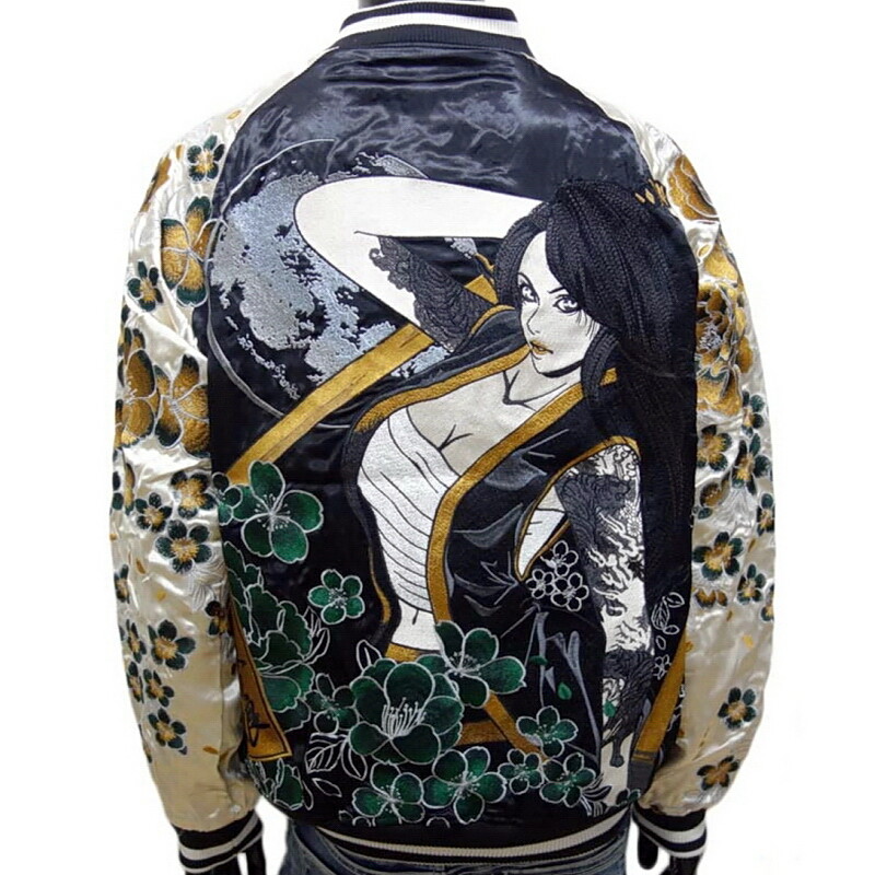 SQUARE TATTOO SOUVENIR JACKET スカジャン SQUARE】TATTOO SOUVENIR JACKET - CRACKLIMB 「 NewFunk store 」