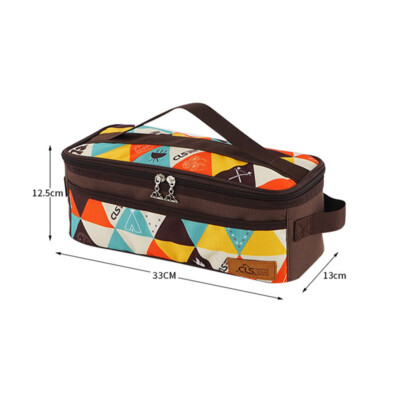  Camping Bag Portable Cutlery Pouch Large Capacity Tableware Handbag for Outdoor