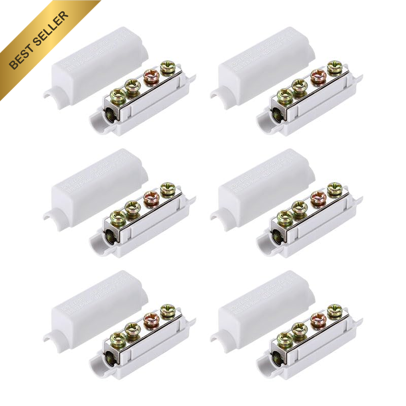 6 Pcs Cable Connectors Brass Terminal Block 1000V 100A High Power Splice 2.5-16M
