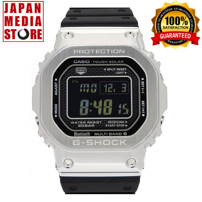 Pre-owned Casio G-shock Gmw-b5000-1jf Bluetooth Mobile Link Solar Atomic Men`s Watch Japan