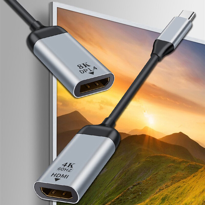 4K USB C to HDMI/VGA/DP/Mini DP Cable Thunderbolt Adapter UHD Type-C HDMI