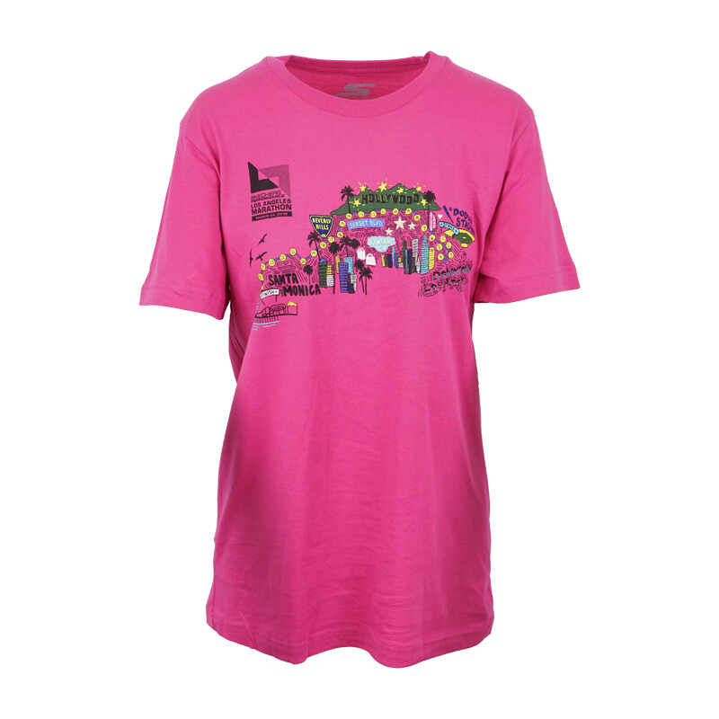 

ФУТБОЛКА ОВЕРСАЙЗ ЖЕНСКАЯ КАРТА SKECHERS PERFORMANCE LA MARATHON, Pink