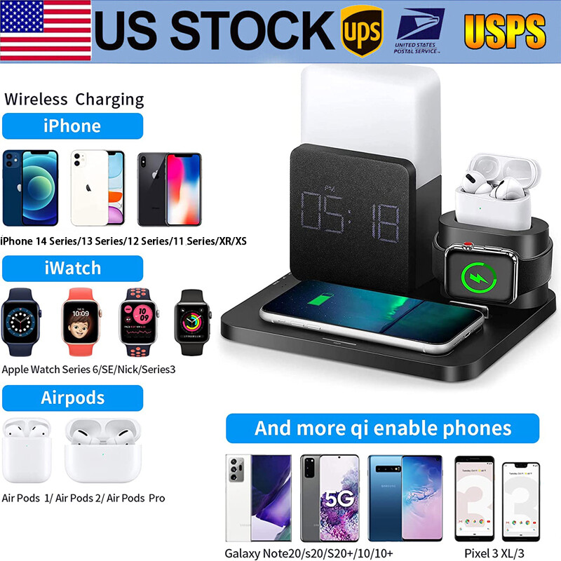 3 in 1 Wireless Charger 15W Fast Charging-Clock Alarm for iP