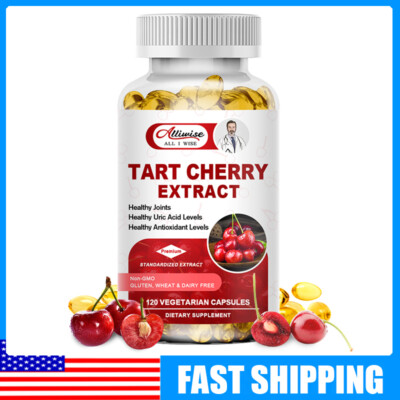 Tart Cherry Extract 1000mg with Celery Seed for Gout Joint Pain Arthritis Caps