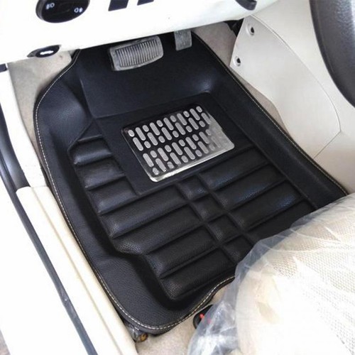 5x Car Floor Mats Front & Rear All Weather Interior Mat Carpet PU Leather Black 7