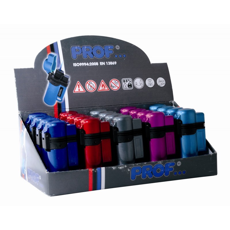 Confezione Box 20 Pz Accendini Elettronici Ricaricabili Crystal Color Blue dfh