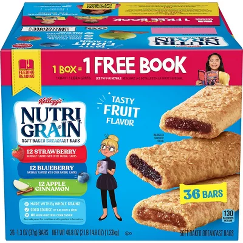 Kellogg's Nutri-Grain Cereal Breakfast Bars Variety Pack (1.