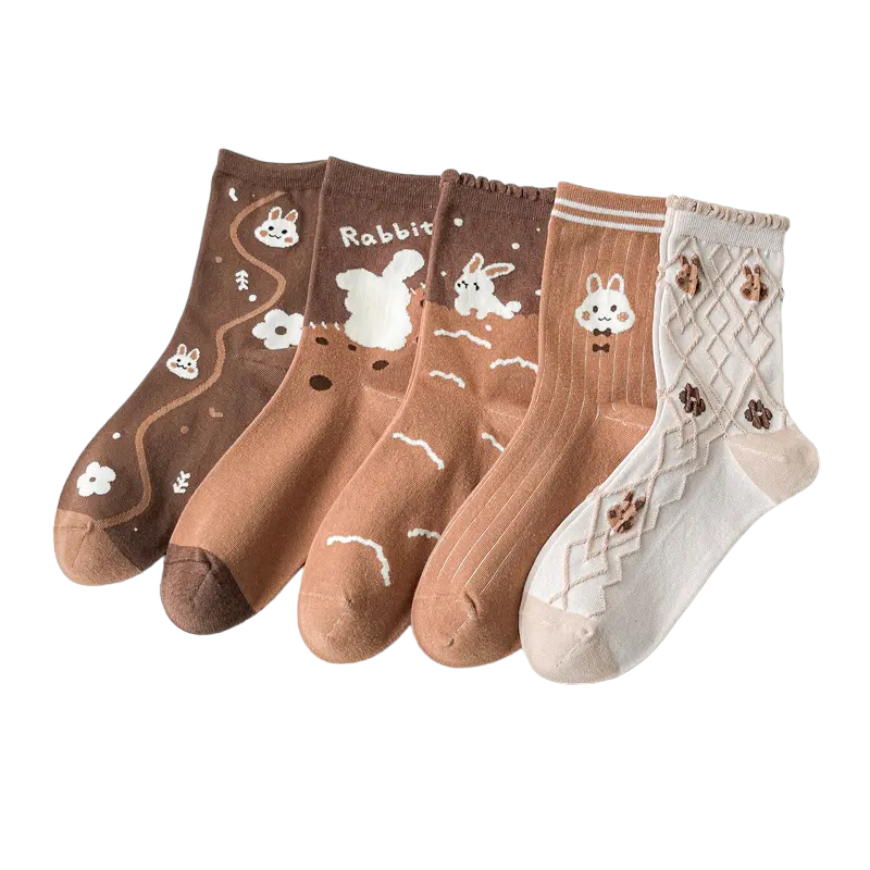 5 Pairs Socks, Funny Cartoon Rabbit Novelty Socks UK 3-8