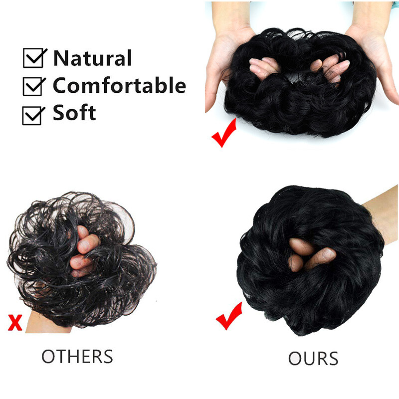 Real Thick Curly Messy Bun Hair Piece Scrunchie 100 Natural Hair