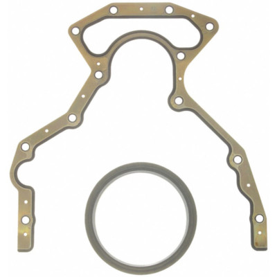 Fel-Pro Rear Main Cover Gasket BS40640; w/Rear Main, Rubber/Aluminum for GM LS