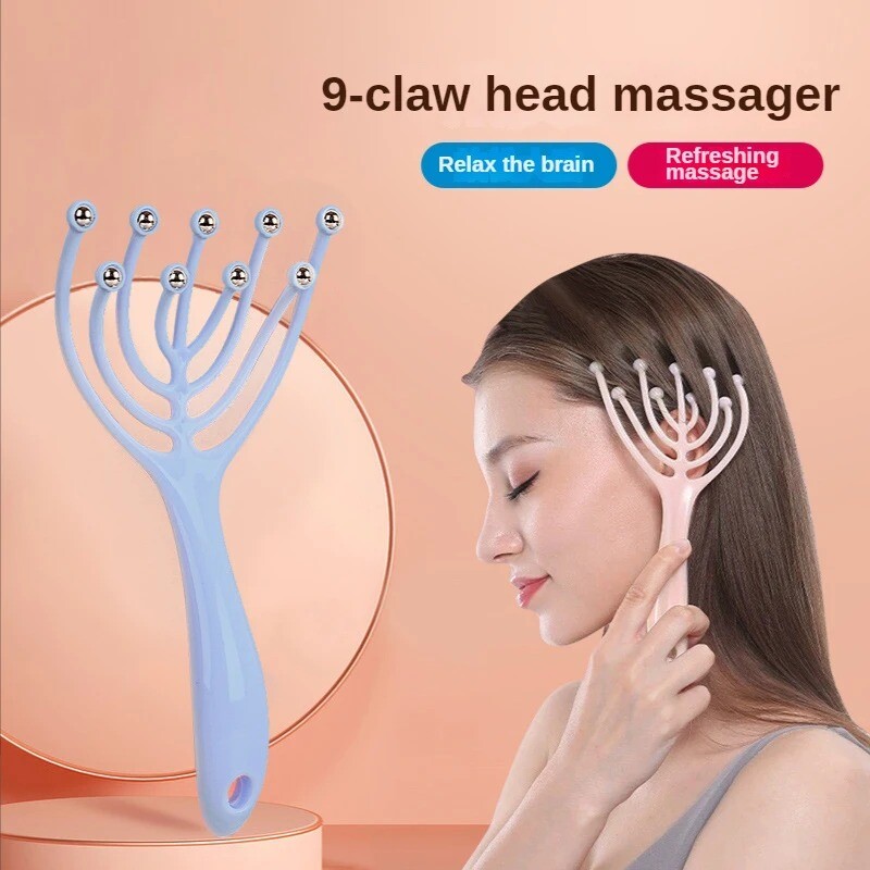 9 Claws Head Massager - Scalp Body Relaxation Hand Held Stress Relief UK