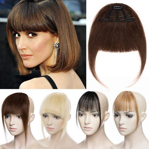 Thick Bangs Fringe Clip In Real Remy Human Hair Extensions Thin Air Front Piece