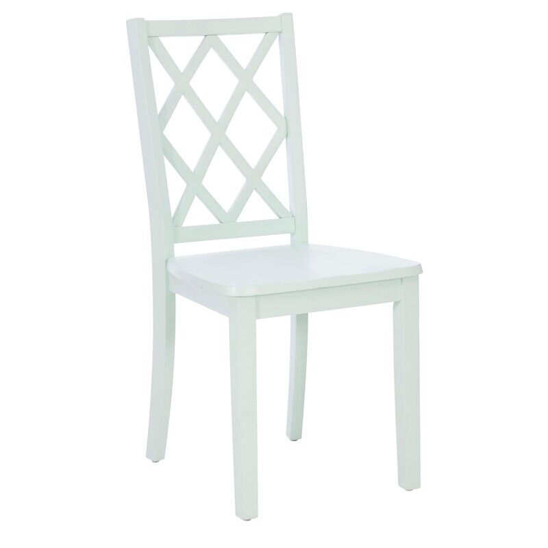 Linon Nico Wood Side Chair X Back Design In Crisp Mint Green Finish