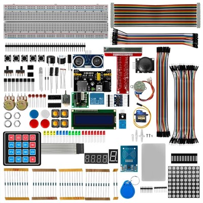 DIY Electronics Basic Starter with Breadboard Jumper Wires Resistors Buzzer