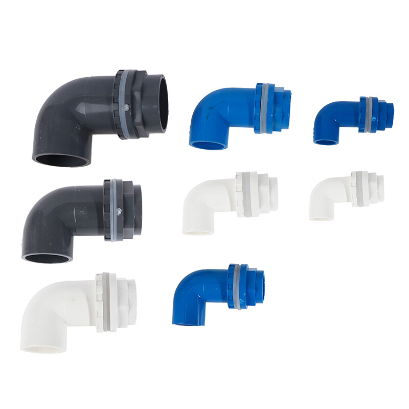 I.D 20 to 50mm L Type PVC Pipe Connectors Fish Tank Drain Joints Irrigation  GA