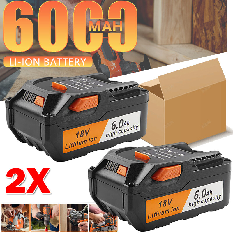 2PACK for Ridgid R840085 6.0Ah Lithium Battery Rigid 18Volt R840087 Power Tools