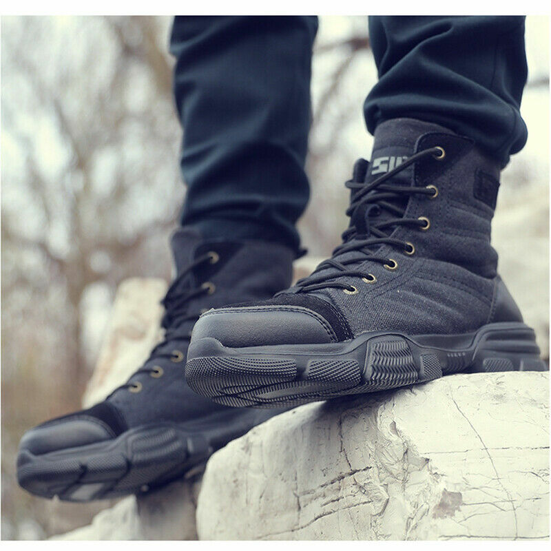 Mens Safety Shoes Steel Toe Indestructible Sneaker Work Waterproof Boots Black 9