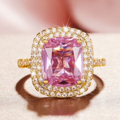 Gorgeous Cubic Zircon 925 Silver Filled Rings Women Wedding Jewelry Sz 6-10
