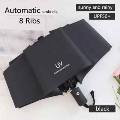 Automatic ON/OFF Umbrella Anti-UV Sun Rain Travel 3 Folding Compact Windproof