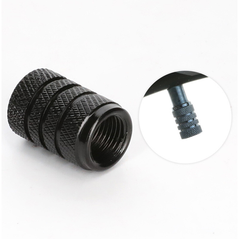4x BLACK Alloy Tire Valve Air Dust Cover Stem Caps Wheel Car Truck SUV Bike