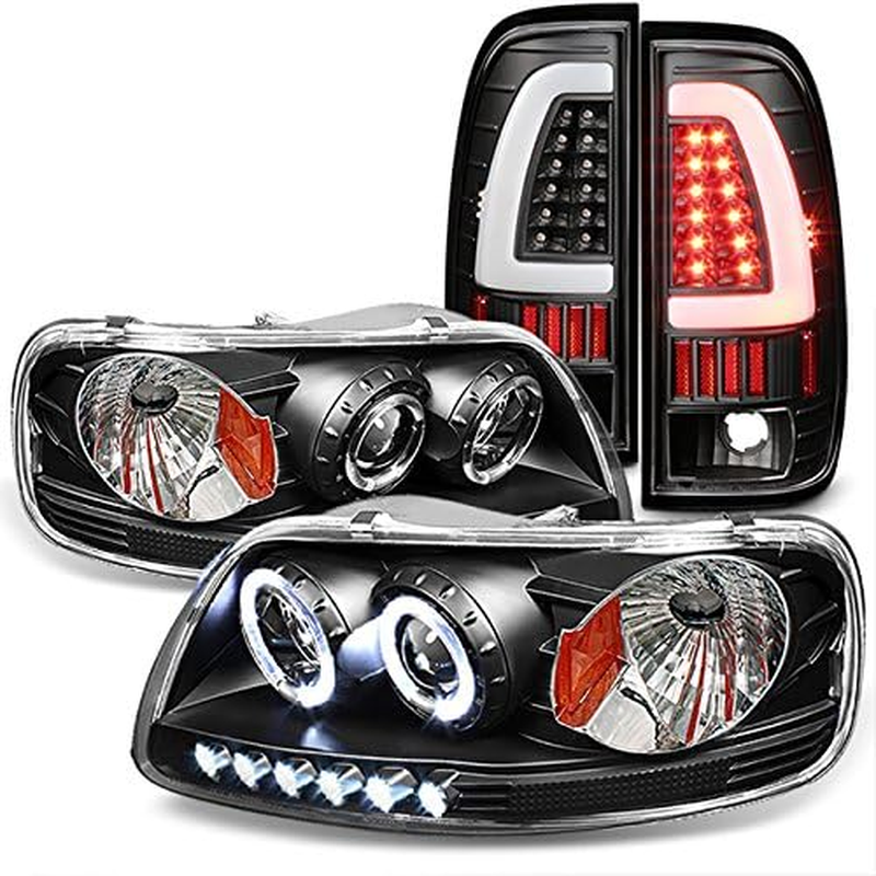 Black LED Headlights & Tail Lights for 1997-03 Ford F-150 | 2004 F150 Heritage