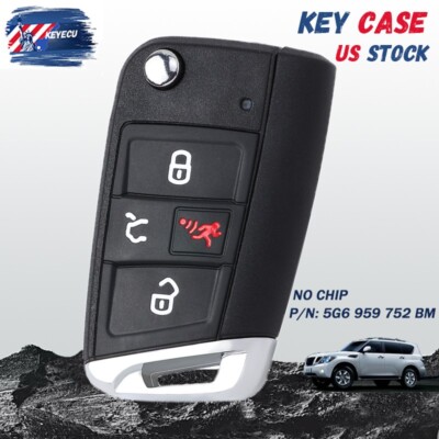 for Volkswagen Jetta Tiguan Golf GTI 2018-2021 Remote Key Shell Case Fob HU162T