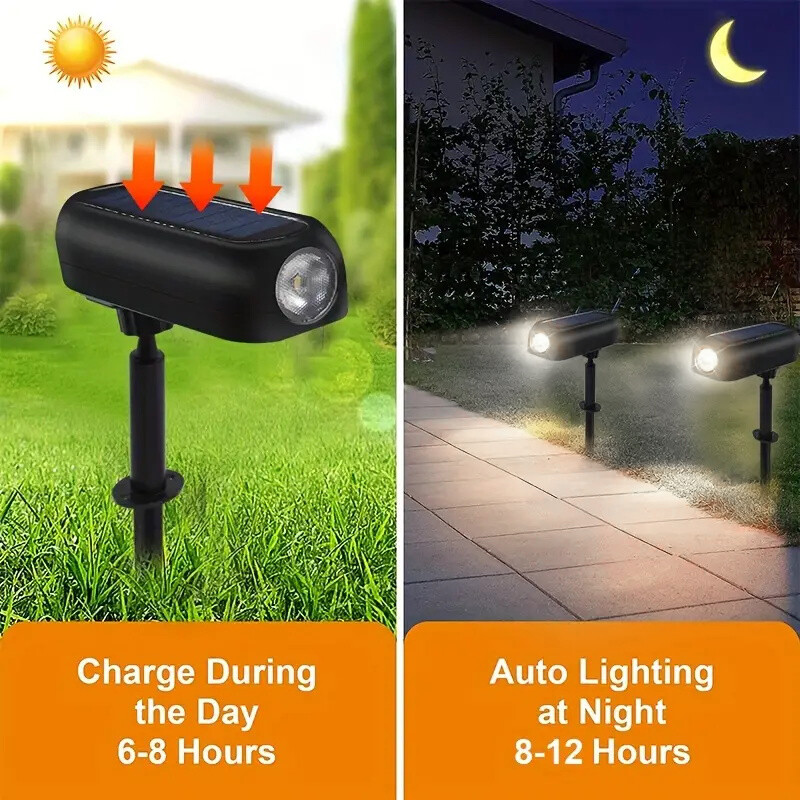 4X Bright Solar Powered LED Spotlight Waterproof Outdoor Yard Garden Spot Lights