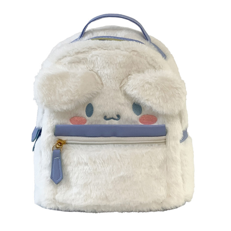 HORHEAR Kawaii Backpack For School - Cute Backpack With Plush Pendant & Cartoon Pins, 32x11x43cm