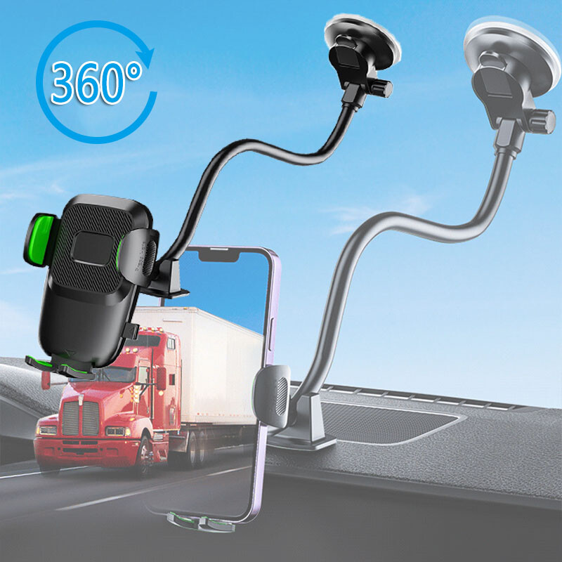 Solid Car Truck Windshield Phone Mount Holder with 14-Inch Gooseneck Long Arm US