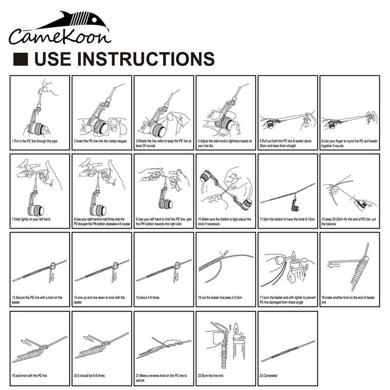 CAMEKOON Bobbin Knotter GT/PR Knotting Machine Fishing Line Winder Fishing Tool
