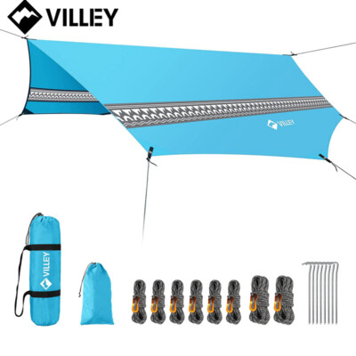 VILLEY Hammock Tent Waterproof Camping Tarp Rain Fly Octagonal Tarp Sun Shelter