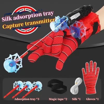 Silk Capture Transmitter Superhero Glove Rope Sucking Disc Gun Toy Shooting Game