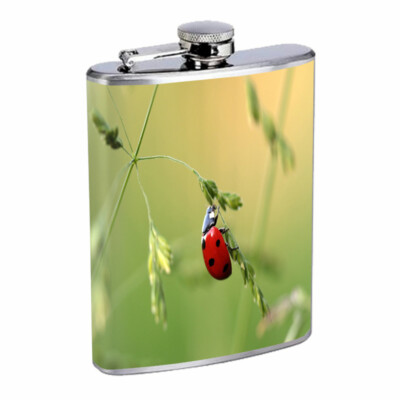 Ladybug Em5 8oz Stainless Steel Flask Drinking Whiskey Liquor