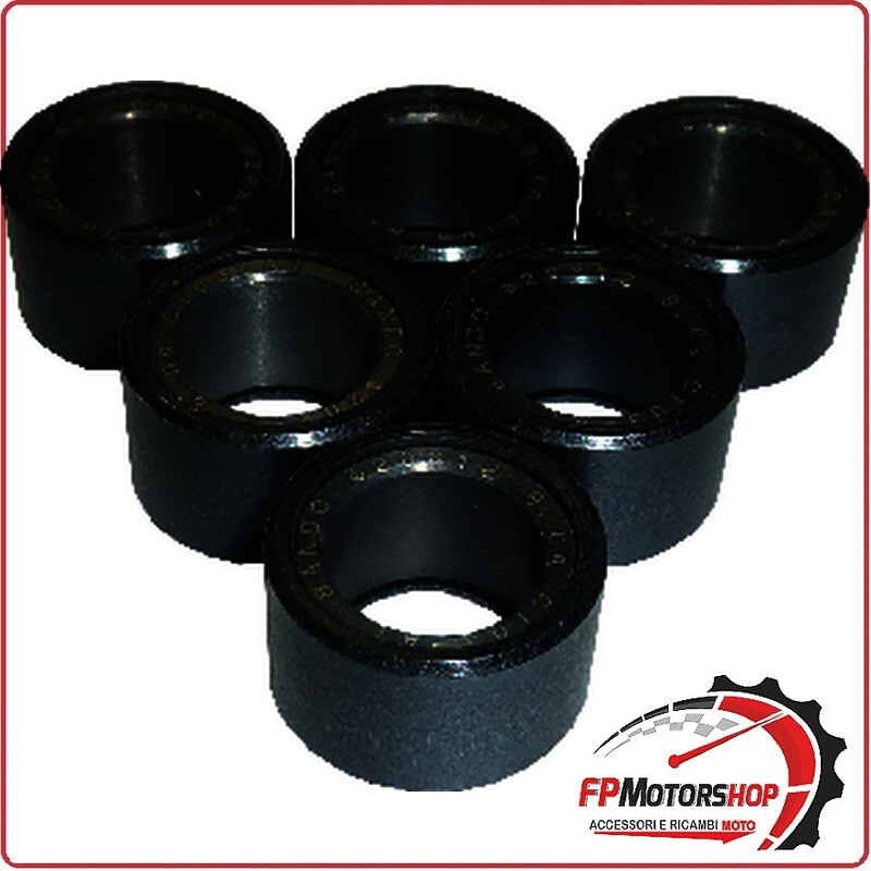 KIT 6 RULLI MASSETTE VARIATORE 20X12 9G PER YAMAHA 125 NXC CYGNUS X BANDO 