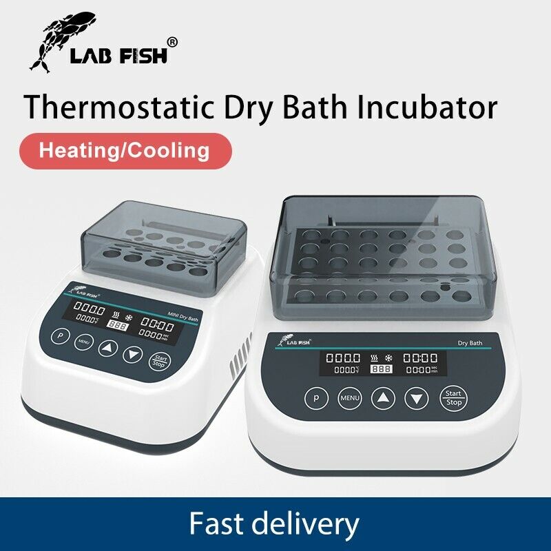 Lab Dry Bath Incubator Heater w/ Block Digital Programmable Dry Bath Machine