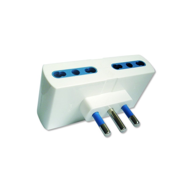 Adattatore Multipresa Quadrupla 4 Bipasso Piatta 10a-16a Yl-013 Spina 16a dfh