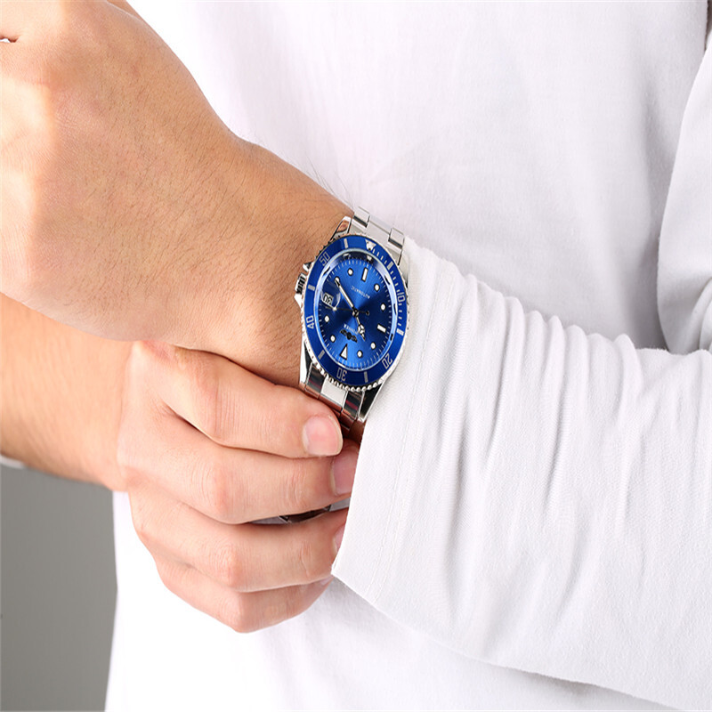 Men's Business Watch Winner Automatic Mechanical Wristwatch Steel Bracelet Band