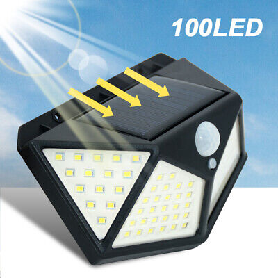 Outdoor 100 LED Solar Wall Lights Security Motion Garden Yar