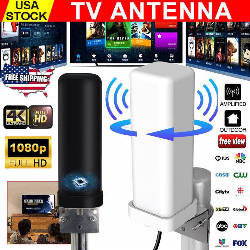 Digital Hdtv 4k Amplified Long Range 360° Uhf Vhf Fm