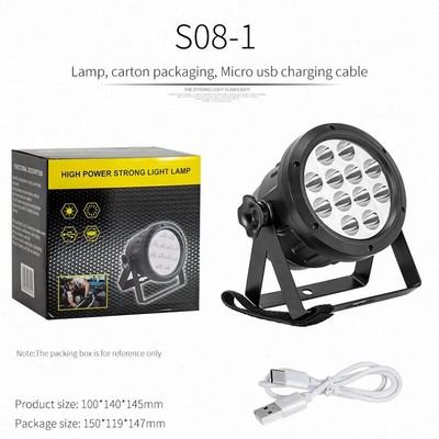 Working Light High Power Waterproof Searchlight Spotlight USB Rechargeable