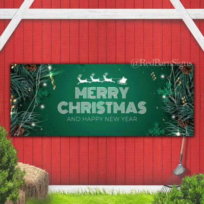 Merry Christmas and happy new year greed background with Christmas ornaments ban