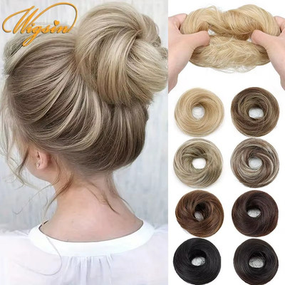 Curly Messy Hair Bun Piece Updo Scrunchie Fake Natural Bobble Hair Extensions UK