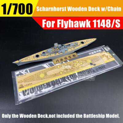 1/700 German Scharnhorst Wooden Deck+Paint Masking w/Chain for Flyhawk FH1148S