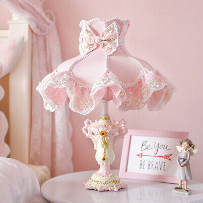 Pink Princess Led Table Lamps for Girl Bedroom Bedside Lamp Desk Light Fixtures