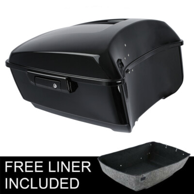 Gloss Black King Pack Trunk Fit For Harley Tour Pak Touring Road Glide 2014-24