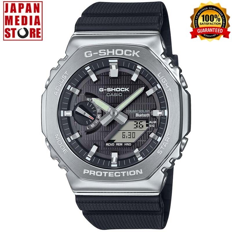 Pre-owned Casio G-shock Gbm-2100-1ajf Metal Case Bluetooth Analog Digital Men Watch