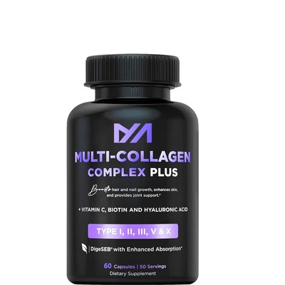 Multi collagen protein+biotin, hyaluronic acid, vitamin C capsules
